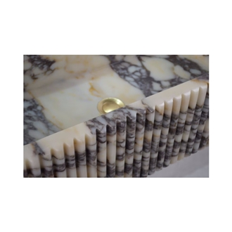 Ribbed Calacatta Viola Solid Marble Sink