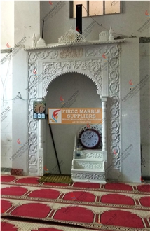 Carved White Marble Mihrab Design Project