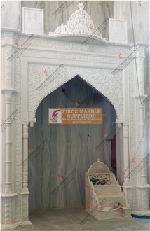 Makrana White Marble Mihrab Design For Mosque