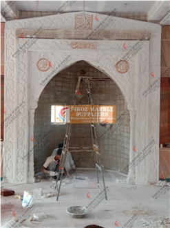 White Marble Mihrab Designs For Mosque Masonry