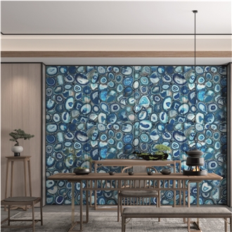 Blue Agate Semiprecious Stone Slabs