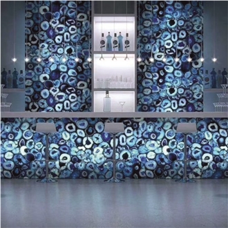 Blue Agate Semiprecious Stone Slabs