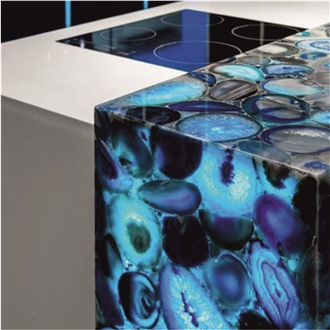 Blue Agate Semiprecious Stone Slabs