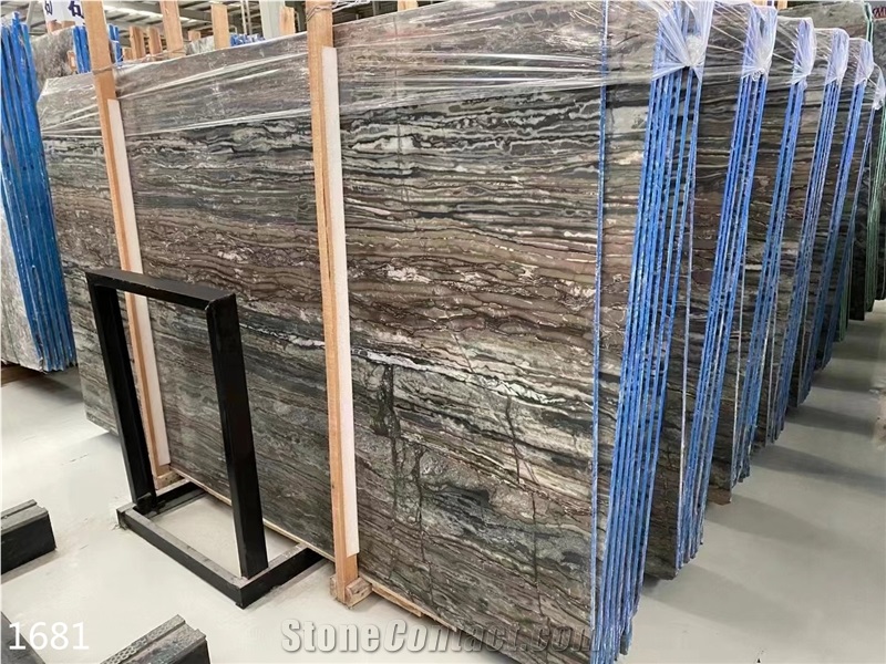 Delijan Wooden Marble Slabs Royal Wood Brown Stone Tile
