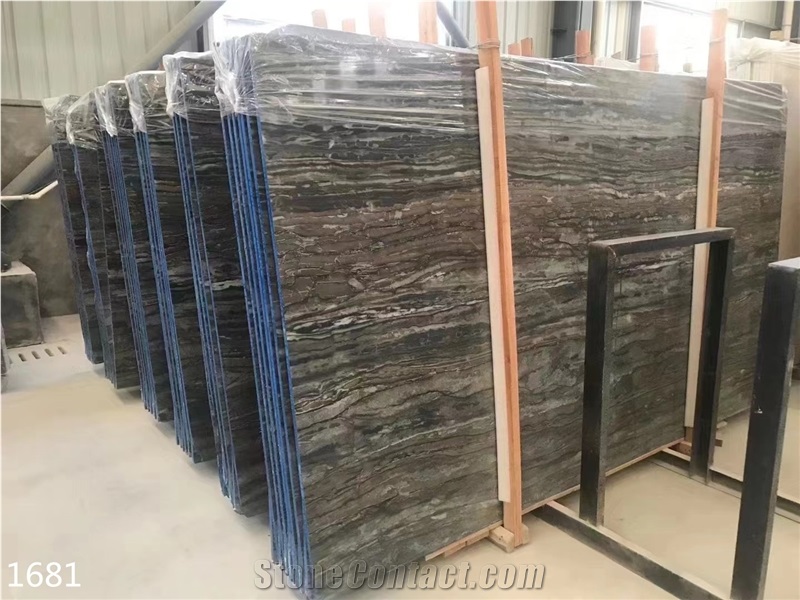 Delijan Wooden Marble Slabs Royal Wood Brown Stone Tile