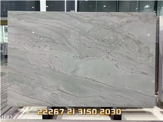 Infinity White Quartzite Slabs Sea Pearl Branco Macaubas