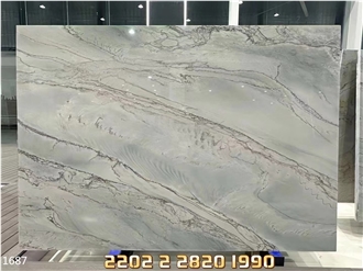 Infinity White Quartzite Slabs Sea Pearl Branco Macaubas