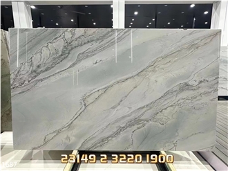 Infinity White Quartzite Slabs Sea Pearl Branco Macaubas