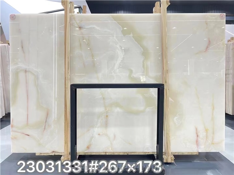Onice Bianco Onyx Slabs Persian White Tile Wall Use