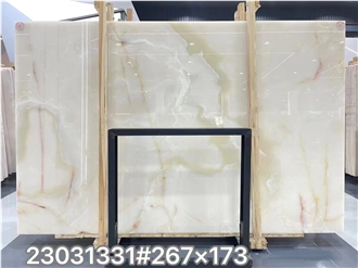 Onice Bianco Onyx Slabs Persian White Tile Wall Use