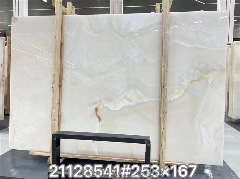 Onice Bianco Onyx Slabs Persian White Tile Wall Use