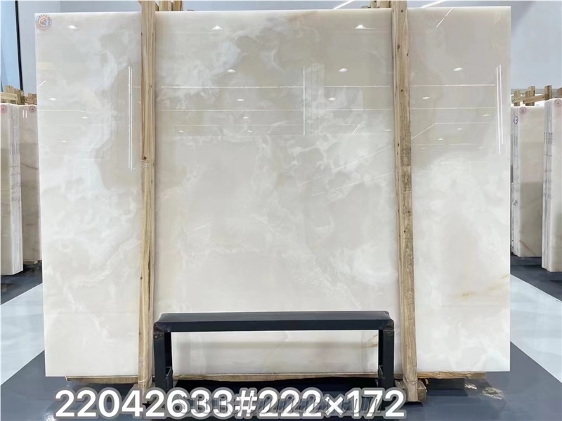 Onice Bianco Onyx Slabs Persian White Tile Wall Use