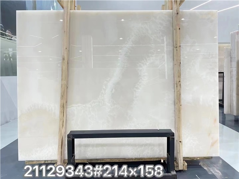 Onice Bianco Onyx Slabs Persian White Tile Wall Use