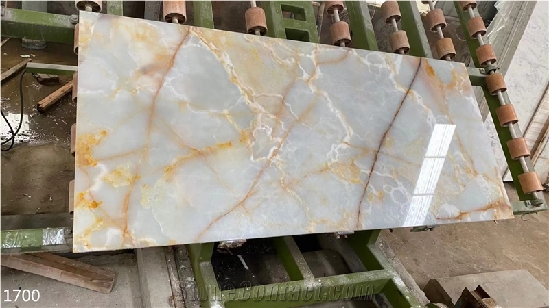 Onyx White Orange Slabs Peruvian Yellow Flower Ice Onix Tile