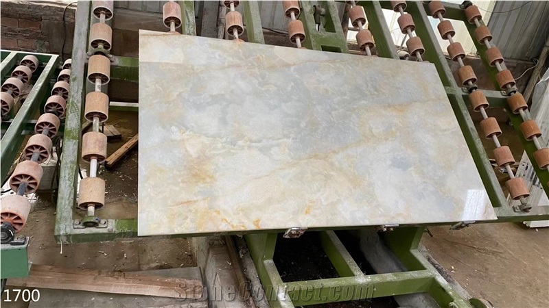 Onyx White Orange Slabs Peruvian Yellow Flower Ice Onix Tile