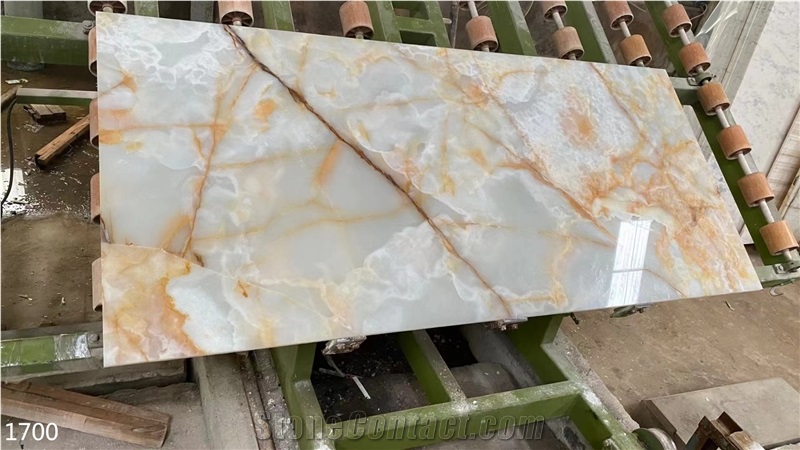 Onyx White Orange Slabs Peruvian Yellow Flower Ice Onix Tile