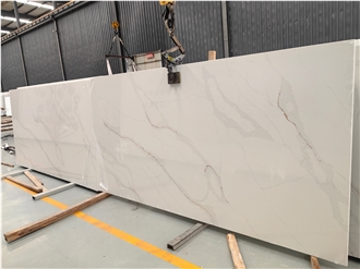 Calacatta Stone Premium Quality Gold Veins 5042 Quartz Slabs