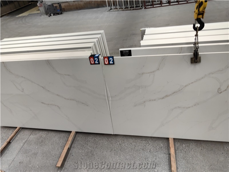 Calacatta Stone Premium Quality Gold Veins 5042 Quartz Slabs