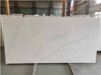 Calacatta Stone Premium Quality Gold Veins 5042 Quartz Slabs