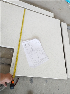 Custom Sink Cutout Snow White 2005 Quartz Kitchen Countertops