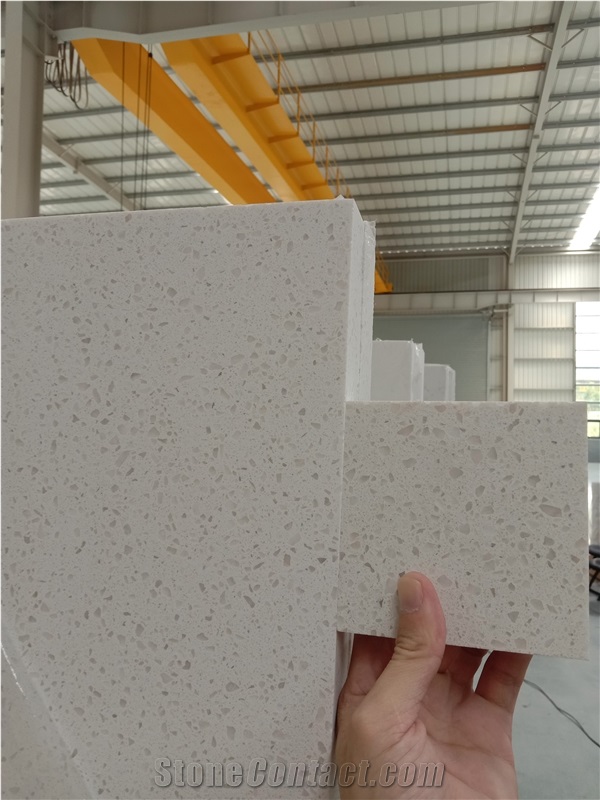Custom Sink Cutout Snow White 2005 Quartz Kitchen Countertops