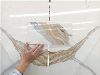 Sink Cutout Custom Calacatta 5072 Quartz Kitchen Countertops