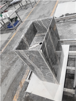 Good Quality Italy Fior Di Bosco Marble Grey Marble Sink