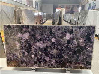 Amethyst Purple Quartz Gemstone Table Round Table Tops