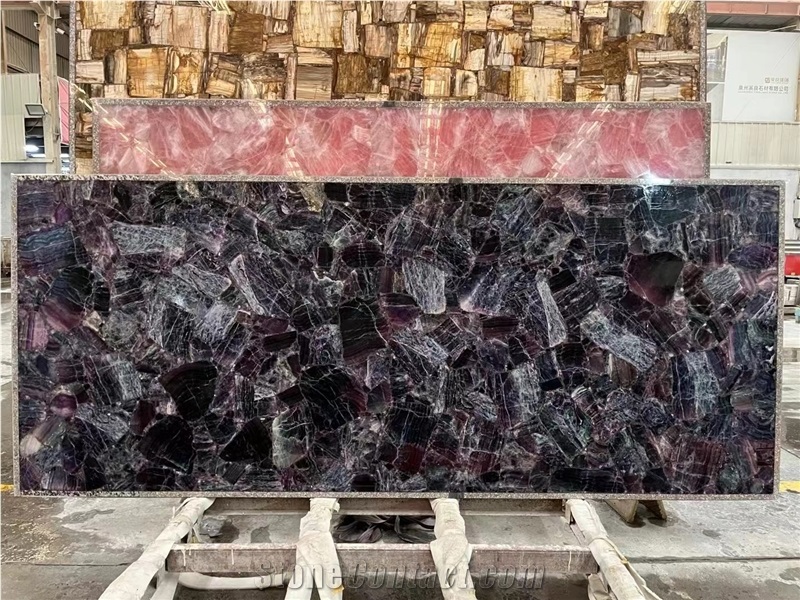 Amethyst Purple Quartz Gemstone Table Round Table Tops