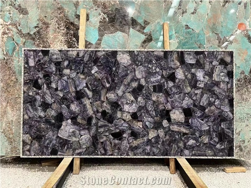 Amethyst Purple Quartz Gemstone Table Round Table Tops