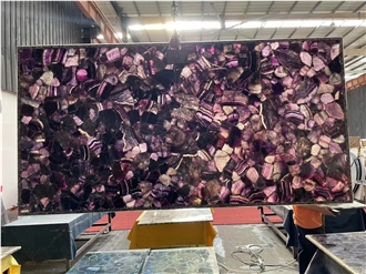 Amethyst Purple Quartz Gemstone Table Round Table Tops