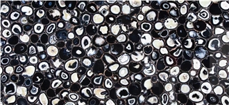 Black Agate Slabs Semiprecious Stone For Wall