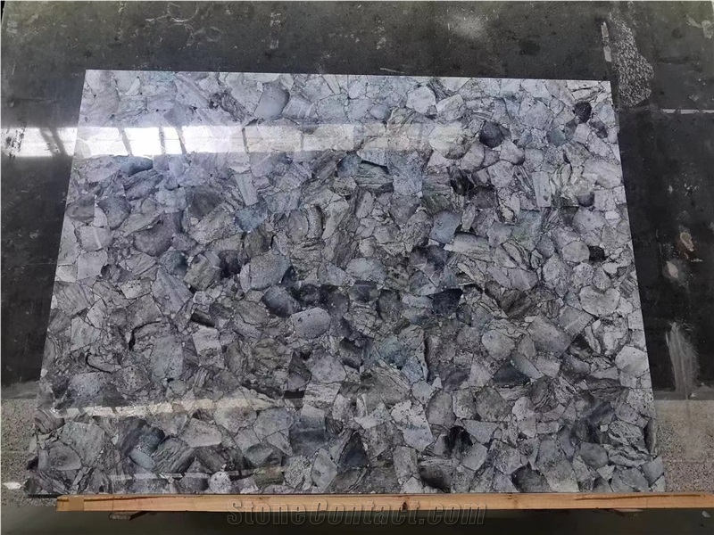 Blue Quartz Semiprecious Stone Slabs