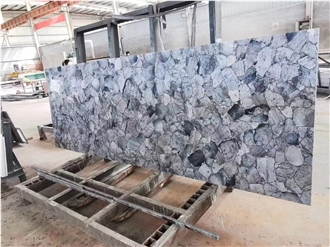 Blue Quartz Semiprecious Stone Slabs