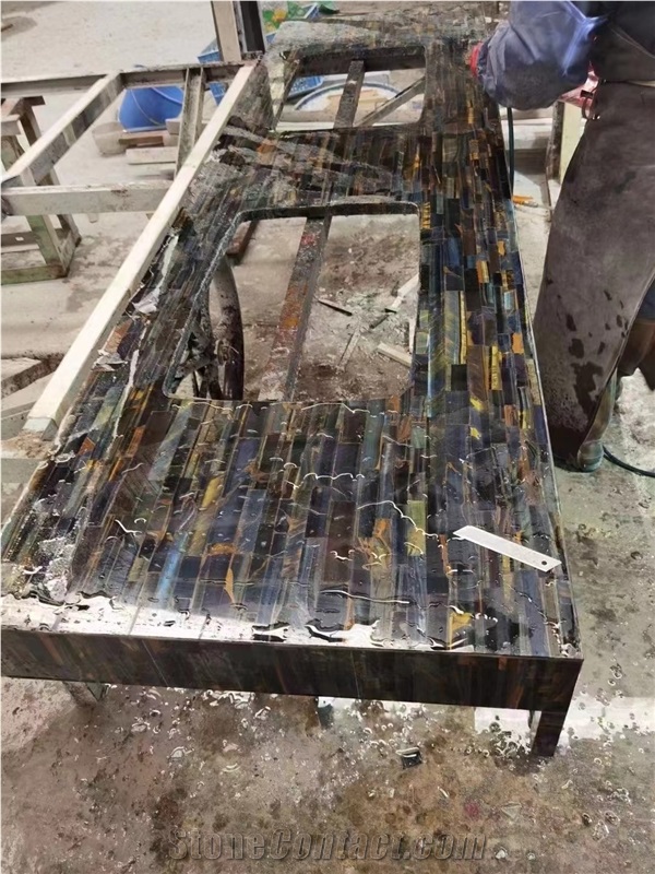 Blue Tiger Eye Semiprecious Stone Slabs