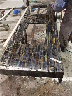 Blue Tiger Eye Semiprecious Stone Slabs