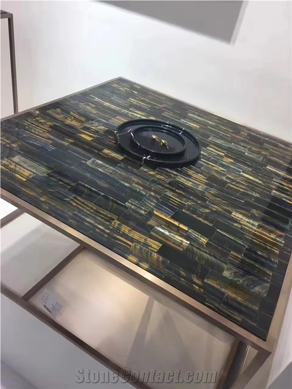 Blue Tiger Eye Semiprecious Stone Slabs