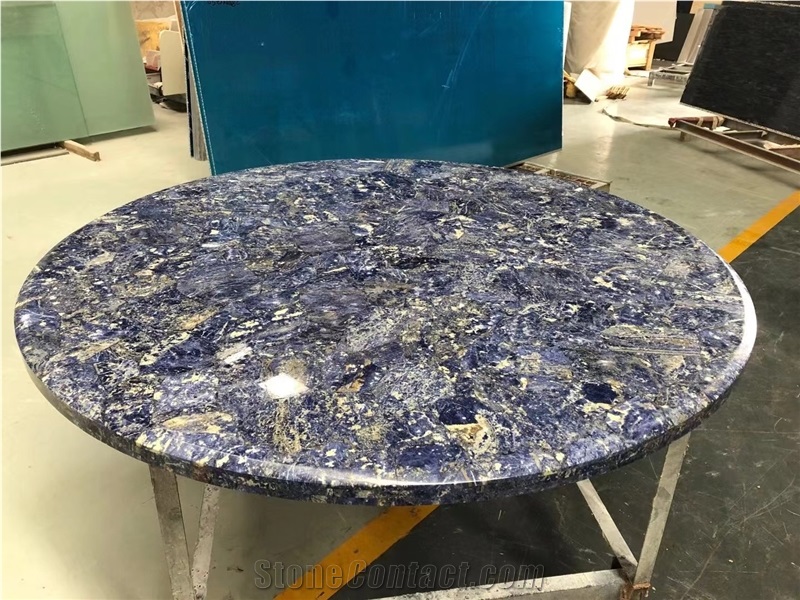Bolivia Blue Sodalite Semiprecious Stone Solid Surface Table Tops