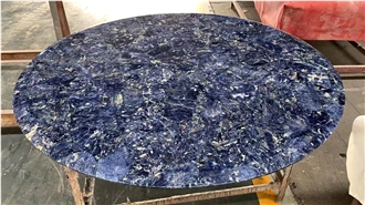 Bolivia Blue Sodalite Semiprecious Stone Solid Surface Table Tops