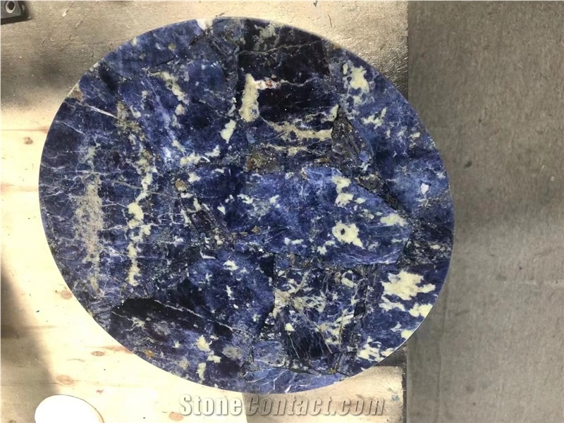 Bolivia Blue Sodalite Semiprecious Stone Solid Surface Table Tops