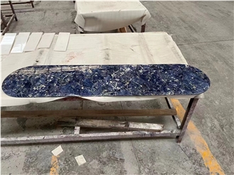 Bolivia Blue Sodalite Semiprecious Stone Solid Surface Table Tops
