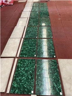 Malachite Green Gemstone Solid Surface Table Tops