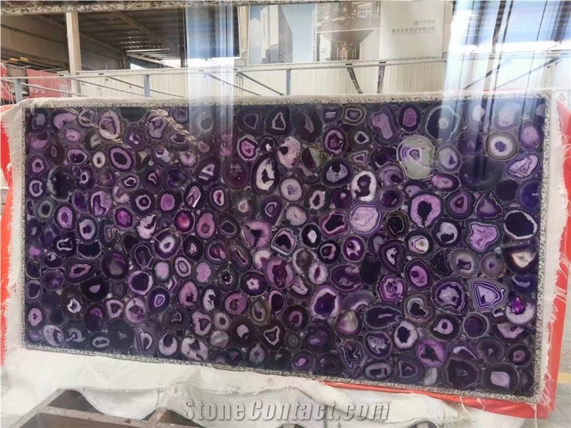 Purple Agate Gemstone Semiprecious Stone Slabs