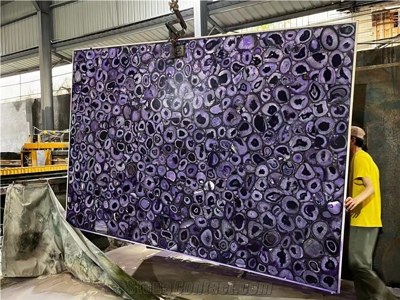 Purple Agate Gemstone Semiprecious Stone Slabs