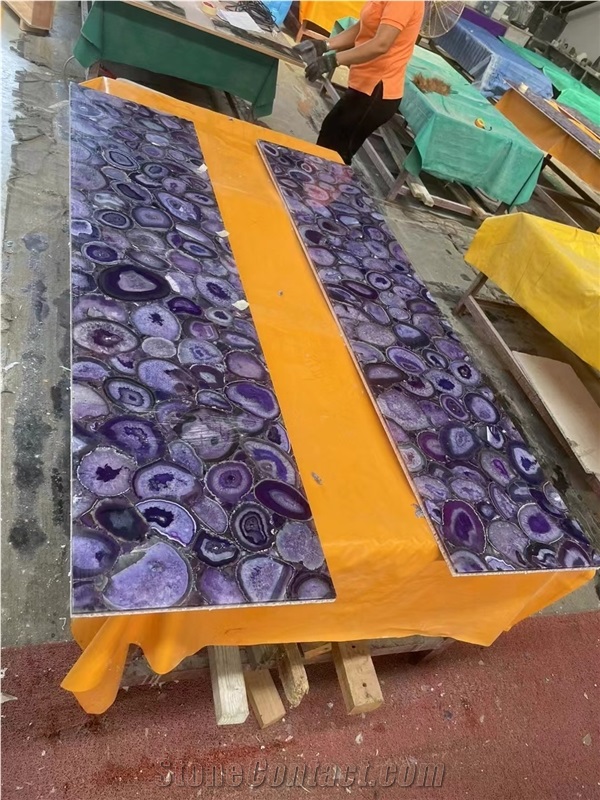 Purple Agate Gemstone Semiprecious Stone Slabs