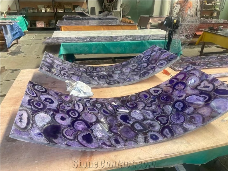 Purple Agate Gemstone Semiprecious Stone Slabs
