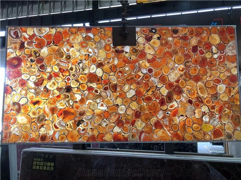 Red Agate Gemstone Wall Panels