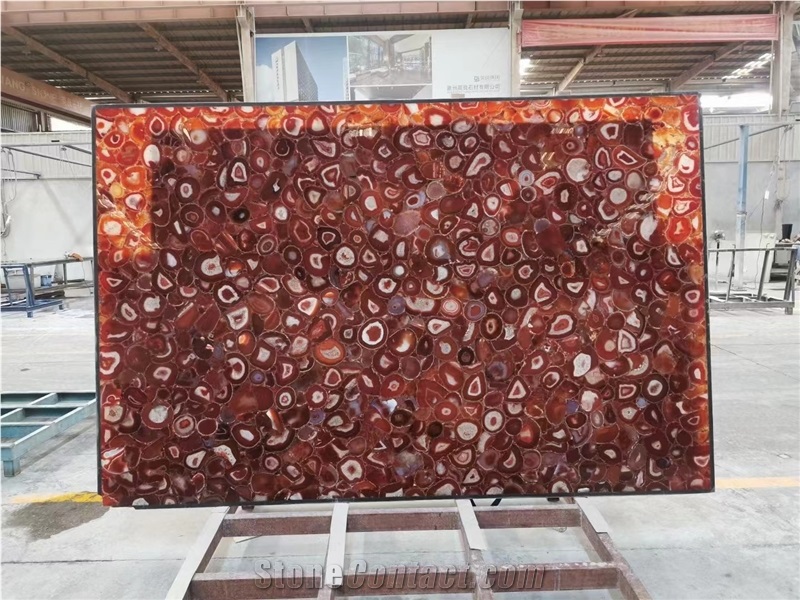 Red Agate Gemstone Wall Panels