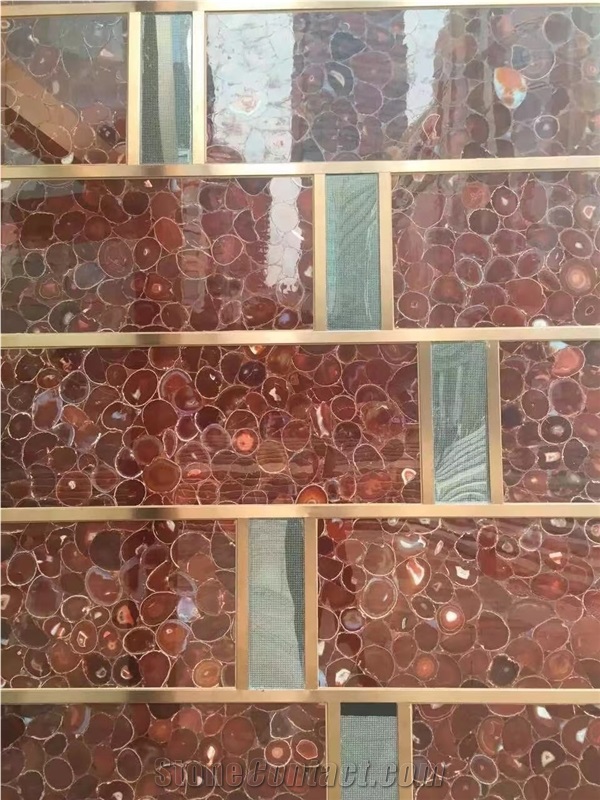 Red Agate Gemstone Wall Panels