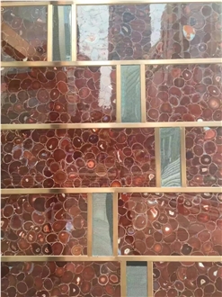 Red Agate Gemstone Wall Panels